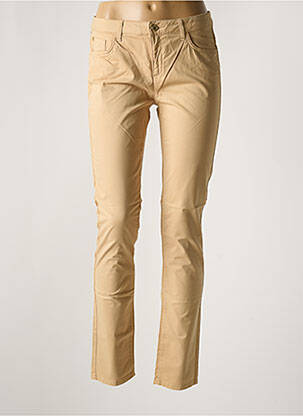 Pantalon slim tissage popeline taille normale beige TRUSSARDI JEANS femme