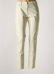 Pantalon slim tissage popeline taille normale beige ARMANI femme