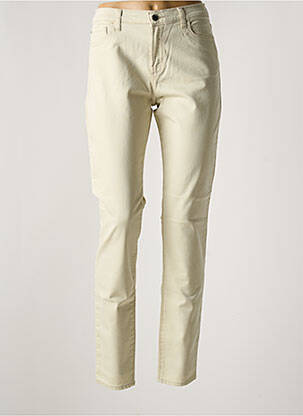 Pantalon slim tissage popeline taille normale beige ARMANI femme
