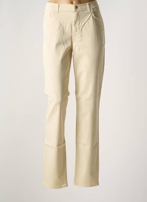 Pantalon droit tissage popeline taille normale beige TRUSSARDI JEANS femme