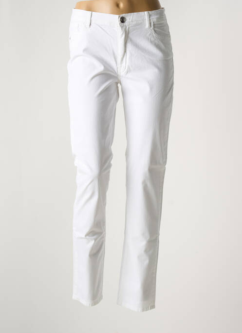 Pantalon slim tissage popeline taille normale blanc TRUSSARDI JEANS femme