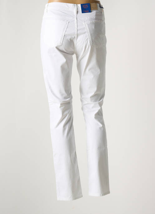 Pantalon slim tissage popeline taille normale blanc TRUSSARDI JEANS femme