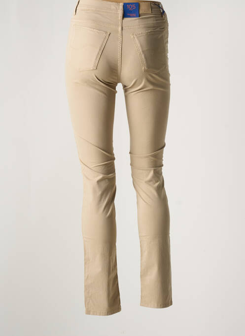 Pantalon slim tissage popeline taille normale beige TRUSSARDI JEANS femme