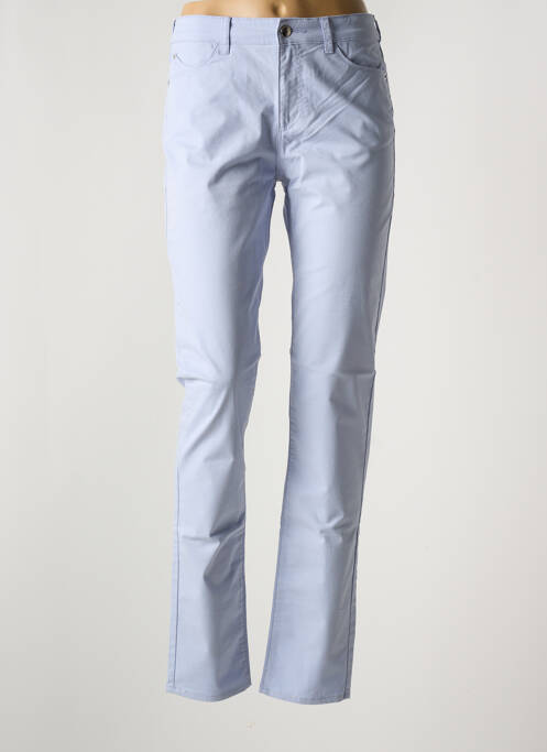 Pantalon slim tissage popeline taille normale bleu EMPORIO ARMANI femme