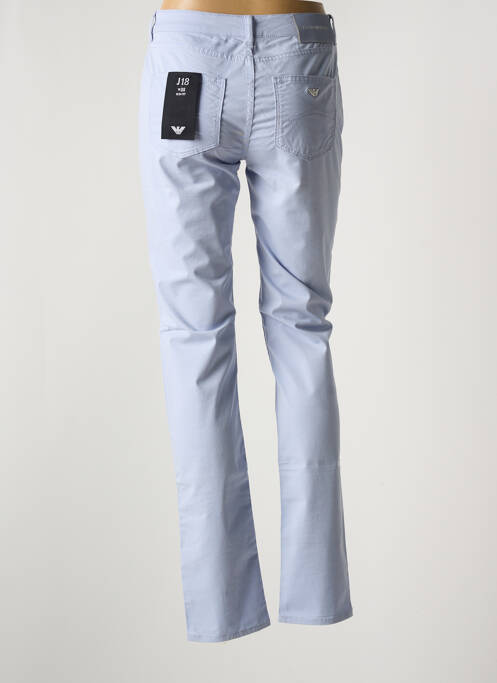 Pantalon slim tissage popeline taille normale bleu EMPORIO ARMANI femme
