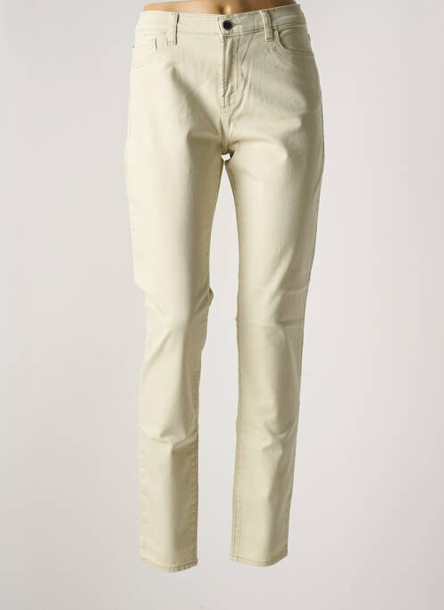 Pantalon slim tissage popeline taille normale beige ARMANI femme