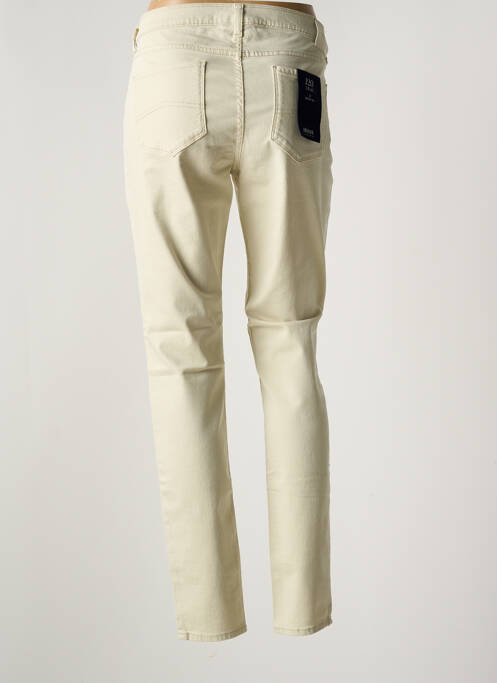 Pantalon slim tissage popeline taille normale beige ARMANI femme