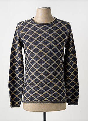Pull col rond manches longues bleu LUCKY LIFE homme