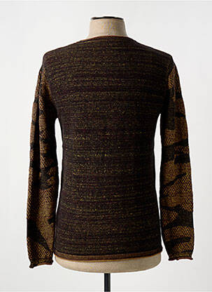 Pull col rond manches longues orange LUCKY LIFE homme