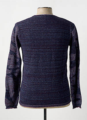 Pull col rond manches longues violet LUCKY LIFE homme