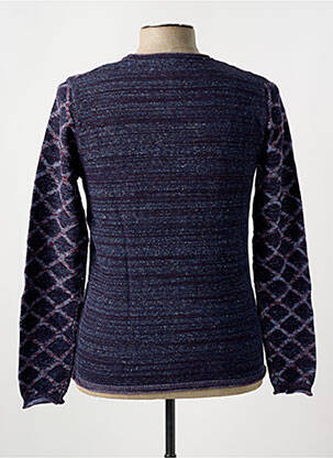 Pull col rond manches longues violet LUCKY LIFE homme