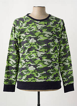 Pull col rond manches longues vert MAISON MAD homme
