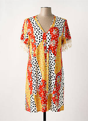 Chemise de nuit imprimé pois orange FIORI DI CHIARA femme
