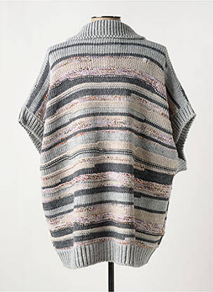 Pull col v manches courtes gris CHIARA FIORINI femme