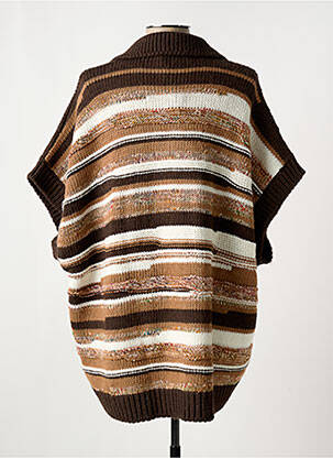 Pull col v manches courtes marron CHIARA FIORINI femme
