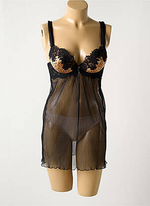 Nuisette/combinette légère et transparente noir AMBRA femme