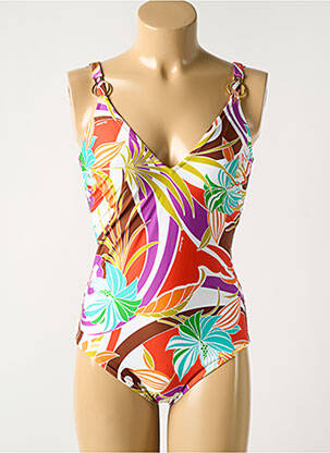 Maillot de bain 1 pièce imprimé fantaisie violet LISE CHARMEL femme