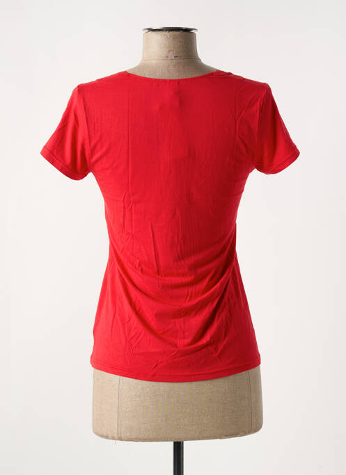 T-shirt col v manches courtes rouge ANTIGEL femme