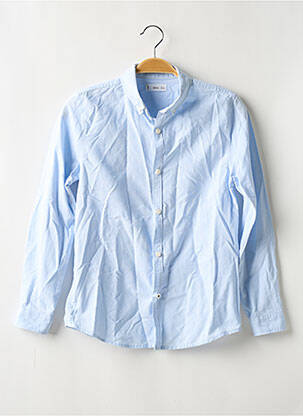 Chemise manches longues fermeture boutonnée sur le devant bleu MANGO garçon