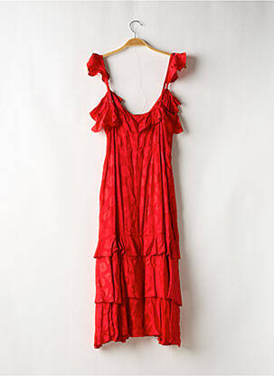 Robe mi-longue coupe fluide sans manche rouge MAJORELLE femme