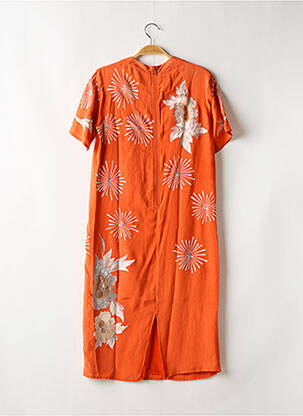 Robe mi-longue imprimé fleurs manches courtes orange ASOS femme