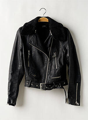 Veste simili cuir poches noir ZARA femme