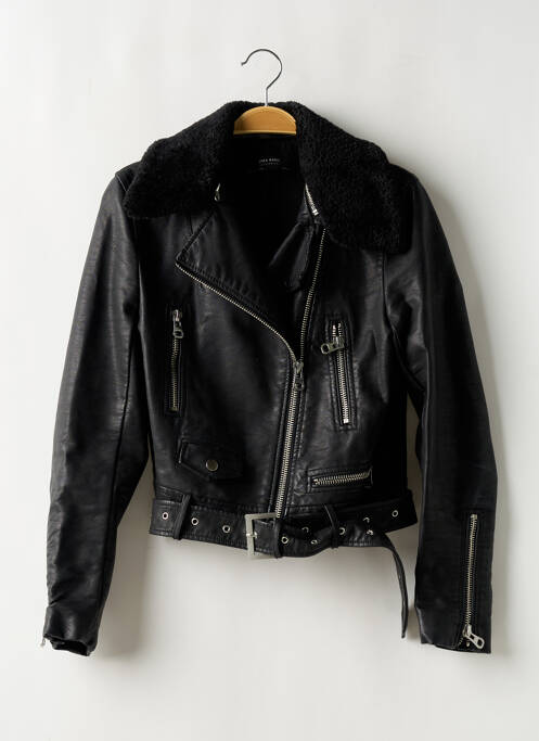 Veste simili cuir poches noir ZARA femme