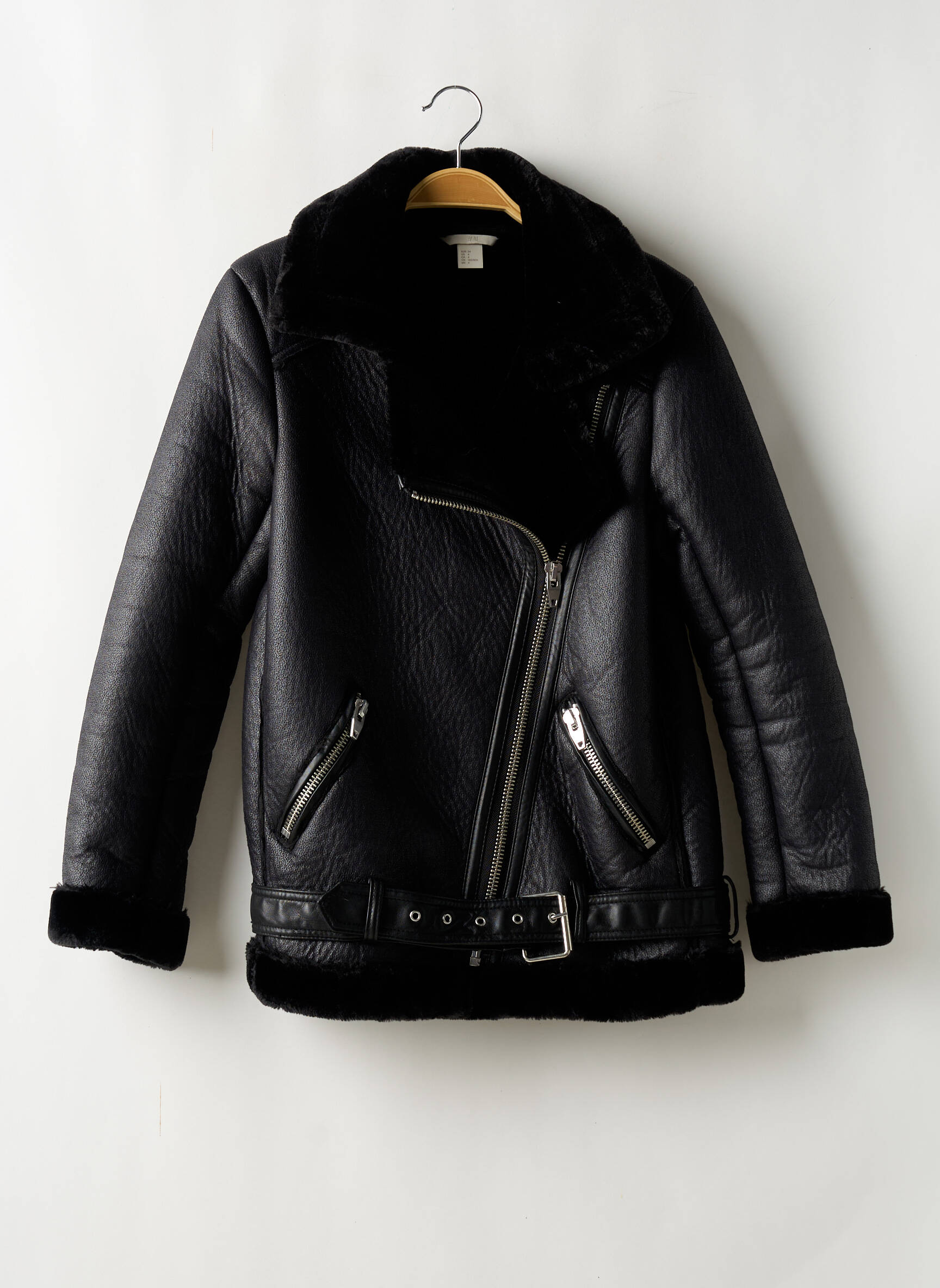 Manteau Court Coupe Droite Noir H&m Femme 2568605-noir00 Modz