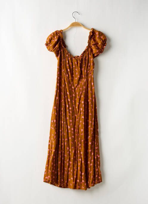 Robe mi-longue marron DOT & X pour femme