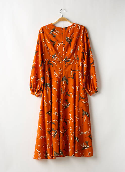 Robe mi-longue orange JOANIE pour femme