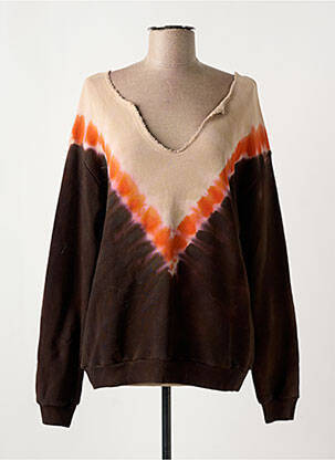Sweat-shirt stretch manches longues marron IMPREVU femme