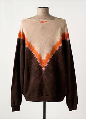Sweat-shirt stretch manches longues marron IMPREVU femme