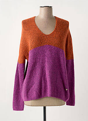 Pull col v manches longues orange MOS MOSH femme