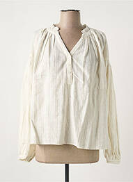 Blouse poignets boutonnés avec fente manches longues beige MOS MOSH femme