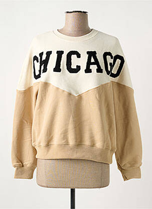 Sweat-shirt stretch manches longues beige CHARLIOR femme