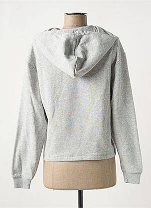Sweat-shirt à capuche broderie manches longues gris PIECES femme