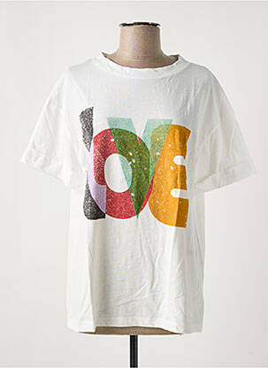 T-shirt coupe droite manches courtes blanc MINETTE femme