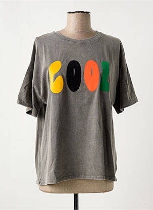 T-shirt sérigraphie manches courtes gris ARTY BLUSH femme