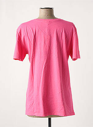 T-shirt col v manches courtes rose LUK AP femme