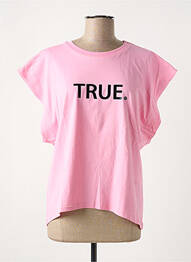T-shirt coupe droite manches courtes rose LUMINA femme