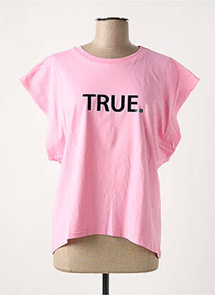 T-shirt coupe droite manches courtes rose LUMINA femme