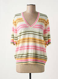 Pull col v manches courtes rose MOS MOSH femme