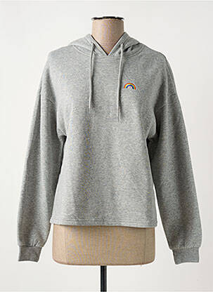 Sweat-shirt à capuche gris PIECES pour femme