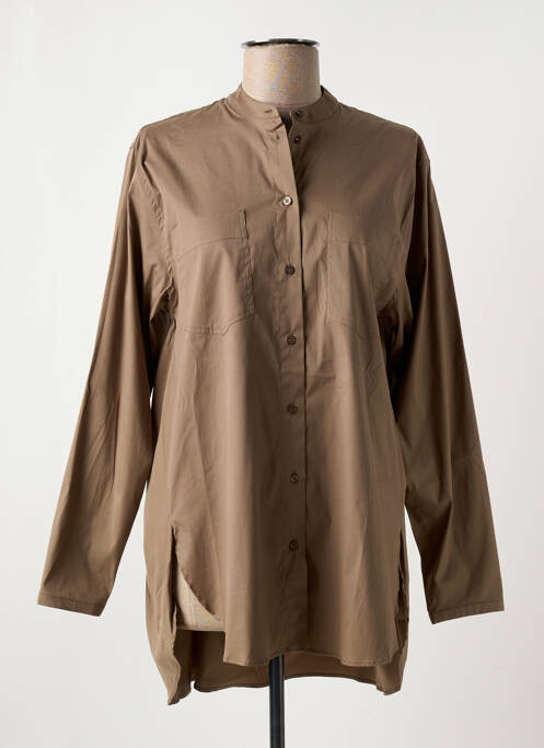 Tunique manches longues fermeture boutonnée sur le devant marron MOS MOSH femme
