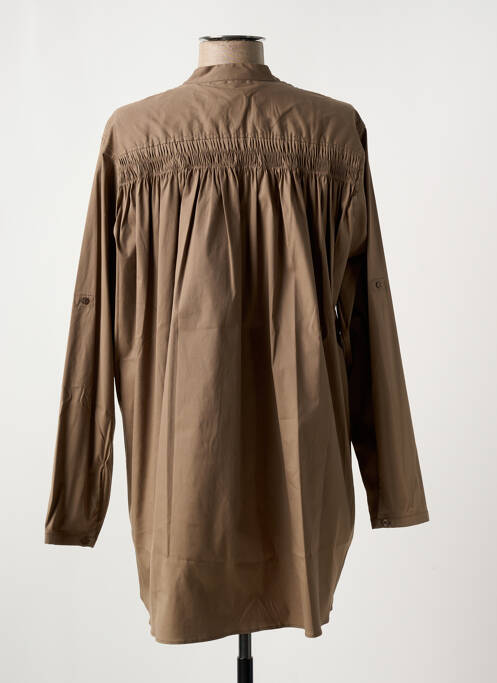 Tunique manches longues fermeture boutonnée sur le devant marron MOS MOSH femme