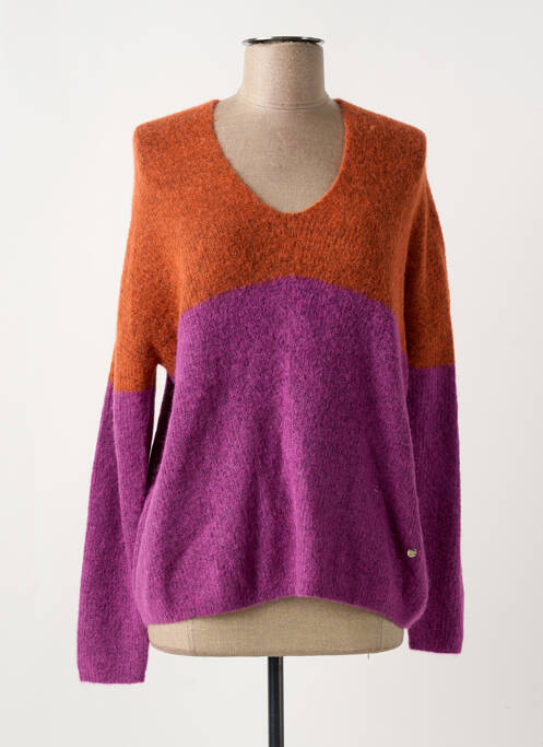 Pull col v manches longues orange MOS MOSH femme