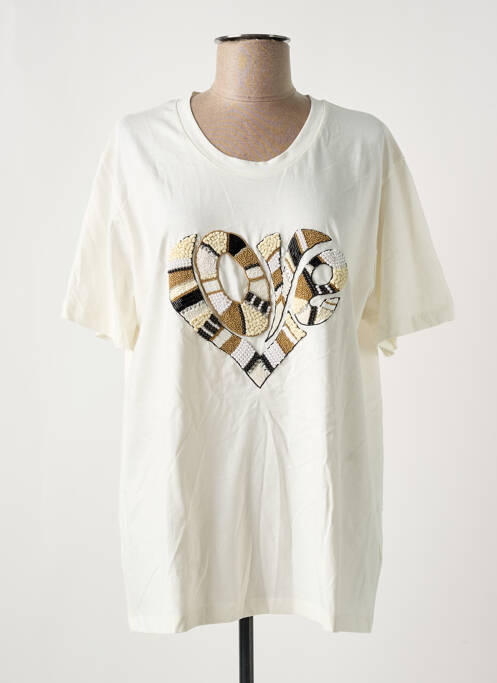 T-shirt beige HOLLY & JOEY pour femme