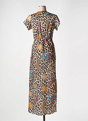 Robe longue manches courtes manches courtes marron HOLLY & JOEY femme