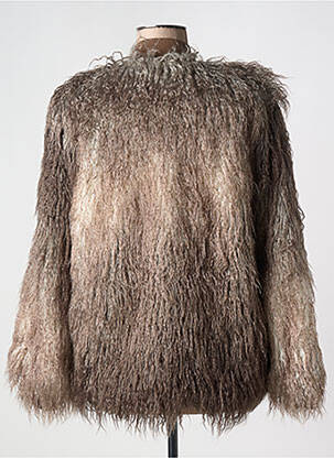 Manteau court coupe droite sans capuche marron IMPREVU femme