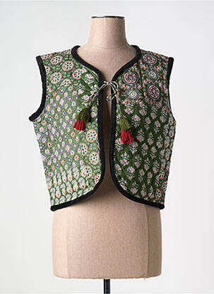 Gilet sans manche coupe cintrée vert MAMOUCHKA femme